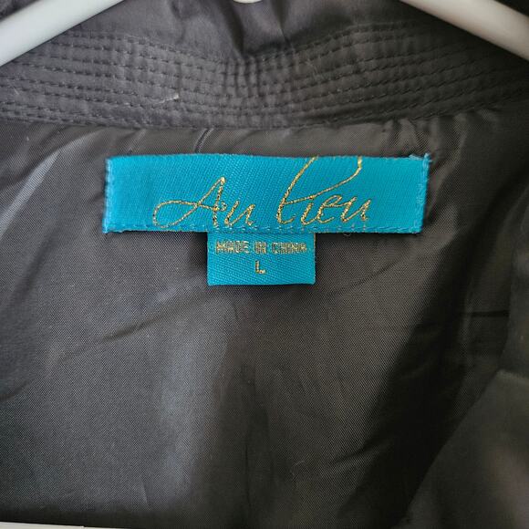 Super Cute! Au Lieu Ruffle Sleeve Vest, Black, Sz L - Picture 5 of 10